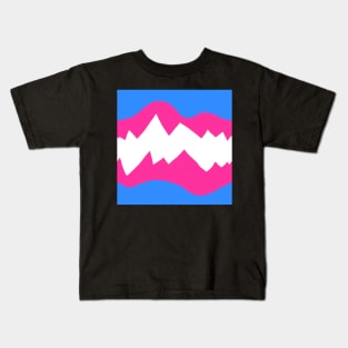 trans flag mouth agape Kids T-Shirt